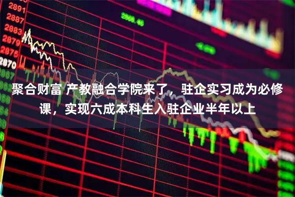 聚合财富 产教融合学院来了，驻企实习成为必修课，实现六成本科生入驻企业半年以上