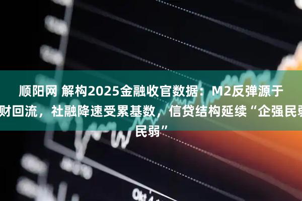 顺阳网 解构2025金融收官数据：M2反弹源于理财回流，社融降速受累基数，信贷结构延续“企强民弱”